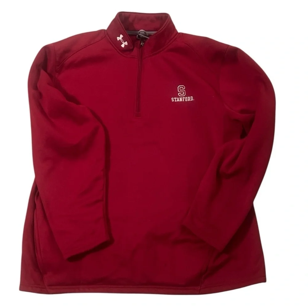 Under Armour Standford Red Quarter-Zip Pullover - Picture 4 of 8